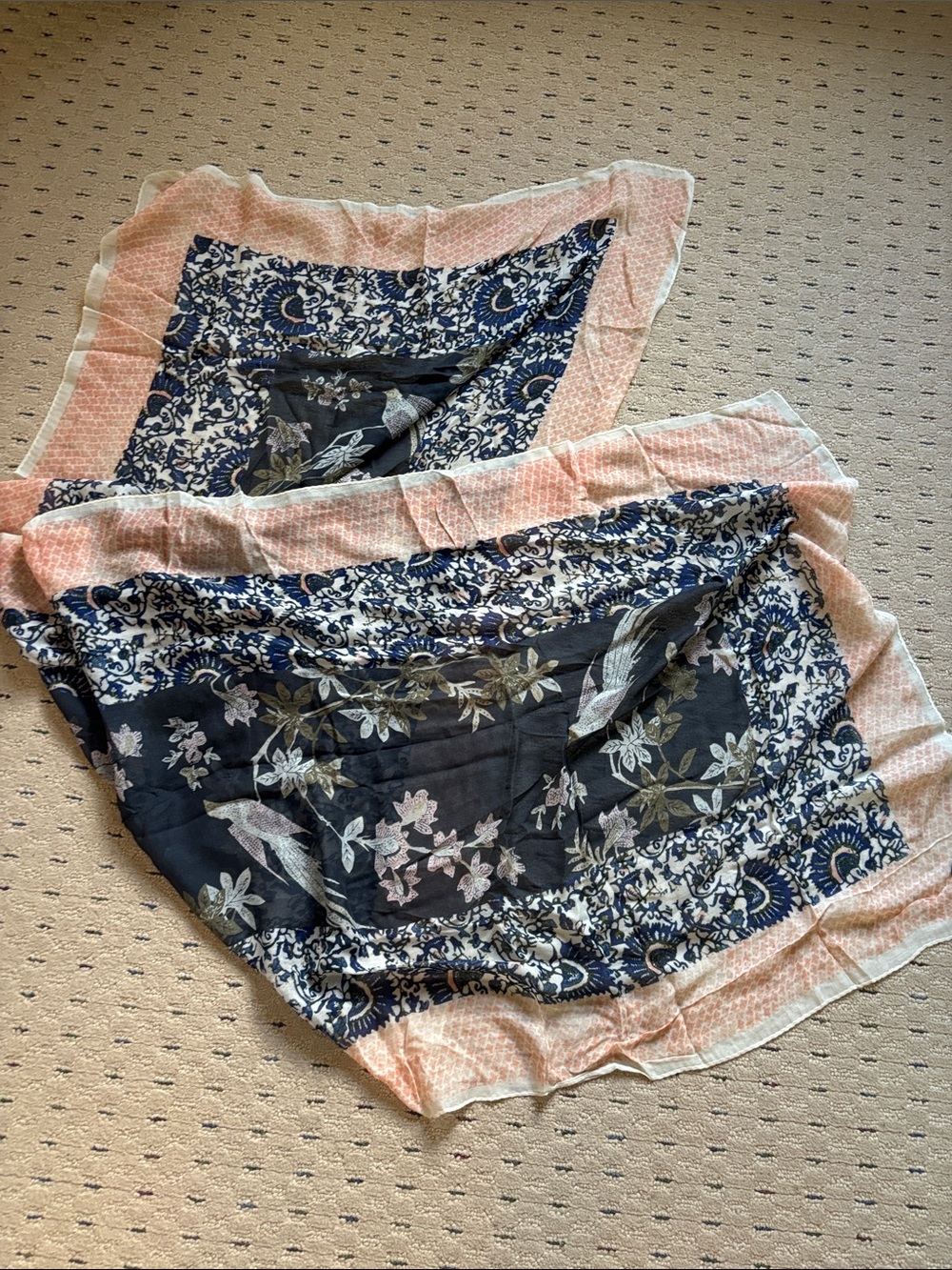 Tory Burch Scarf floral birds wrap